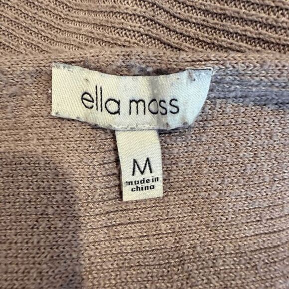 Ella Moss Mauve Ribbed Knit Tunic Sweater V-Neck Long Sleeve Size Medium - Picture 5 of 12